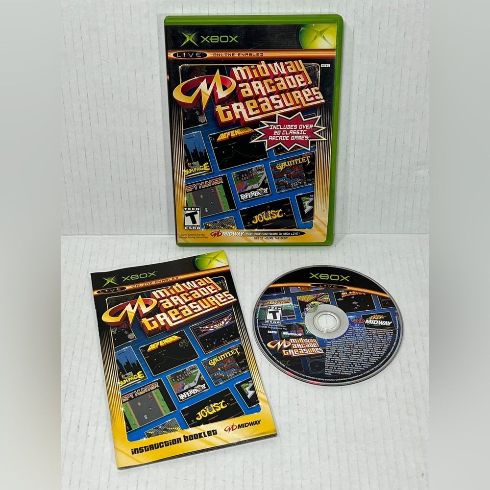 Midway Arcade Treasures Original Xbox Game Complete Manual CIB 2003 Microsoft